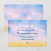 Waterverf Sandy Toes Wedding RSVP - zonsondergang  (Voorkant / Achterkant)