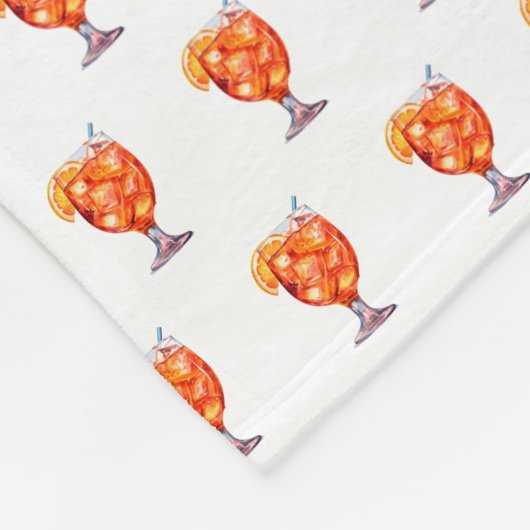 Waterverf Sangria Cocktail Drink Fleece Deken (Hoek)