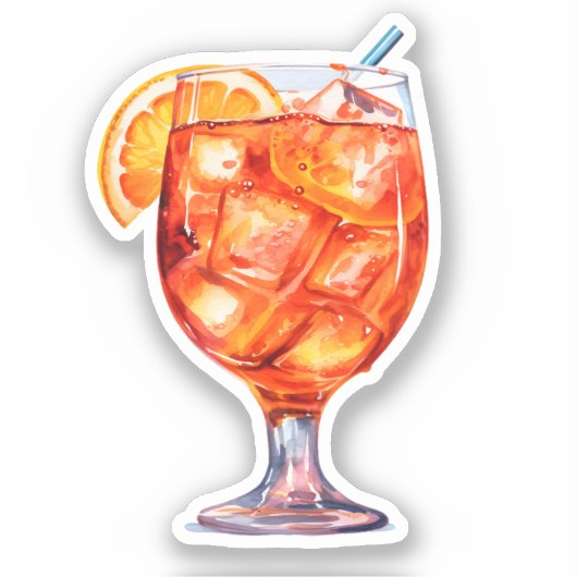 Waterverf Sangria Cocktail Drink Sticker (Voorkant)