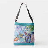 Waterverf Sanibel Teenslippers Crossbody Tas (Achterkant)