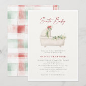 Waterverf Santa Baby Christmas Baby shower Kaart (Voorkant / Achterkant)