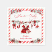 Waterverf Santa Baby Christmas Girl Baby shower Servet (Voorkant)