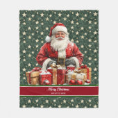 Waterverf Santa Blanket voor kerstcadeau Fleece Deken (Voorkant)
