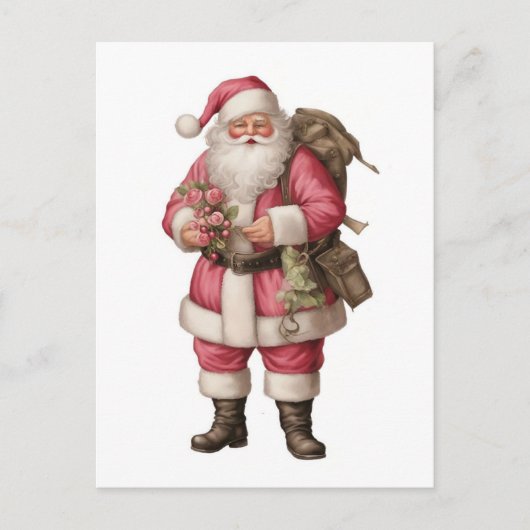 Waterverf Santa Briefkaart (Voorkant)