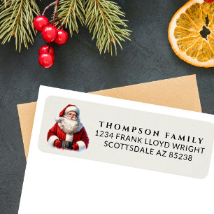  Waterverf Santa Christmas Return Adres Etiket