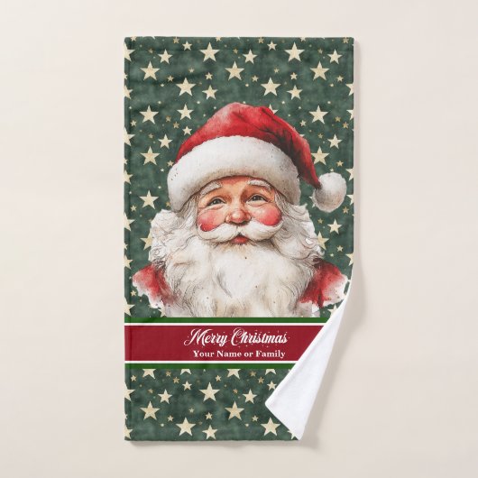 Waterverf Santa Claus Custom Badhanddoek Set Bad Handdoek (Handdoek)