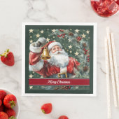 Waterverf Santa Claus Monogram Party servetten (Insitu)