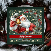 Waterverf Santa Claus Monogram Party servetten