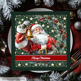 Waterverf Santa Claus Monogram Party servetten
