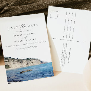 Waterverf Santa Cruz Californië Strand Skyline Briefkaart