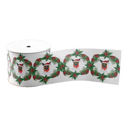 Waterverf Santa Hat Kerstmis Grosgrain Lint (Spoel)