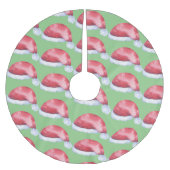 Waterverf Santa Hat Pattern Kerstboom Rok (Voorkant)