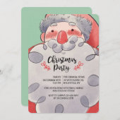 Waterverf Santa Holiday Party Uitnodiging (Voorkant / Achterkant)