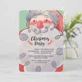 Waterverf Santa Holiday Party Uitnodiging (Staand voorkant)