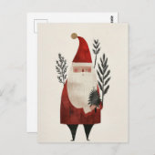 Waterverf Santa Illustration Minimalist Christmas Briefkaart (Voorkant / Achterkant)