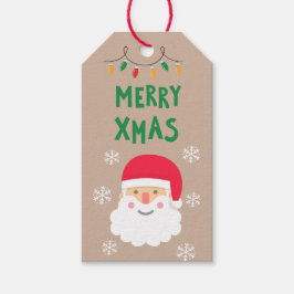  Waterverf Santa Merry Xmas Labels met cadeaus Cadeaulabel