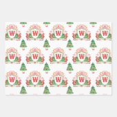 Waterverf Santa Monogram Crest Christmas Inpakpapier Vel (Voorkant 3)
