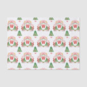 Waterverf Santa Monogram Crest Christmas Tissuepapier (Voorkant)