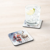 Waterverf Santa Onderzetter Set (Rechterzijde)