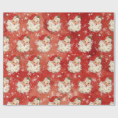  Waterverf Santa Retro Cadeaupapier (Vlak)