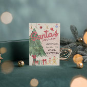 waterverf Santa retro vakantie feestuitnodiging Kaart