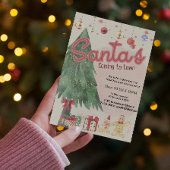 waterverf Santa retro vakantie feestuitnodiging Kaart