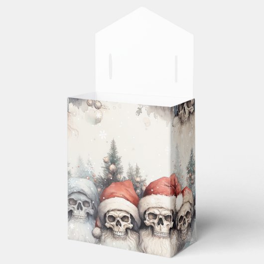 Waterverf Santa Skulls Kerstmis Groet Bedankdoosjes (Geopend)