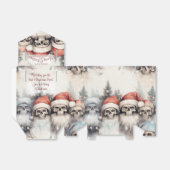 Waterverf Santa Skulls Kerstmis Groet Bedankdoosjes (Uitgevouwen)