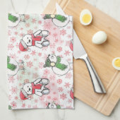 Waterverf santa teddy beer en birdie Kerstmis Theedoek (Quarter Fold)