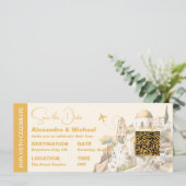 Waterverf Santorini Bestemming bruiloft Kaart (Staand voorkant)