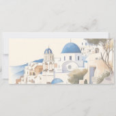 Waterverf Santorini Bestemming bruiloft Kaart (Achterkant)
