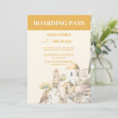 Waterverf Santorini Bestemming bruiloft Kaart (Staand voorkant)
