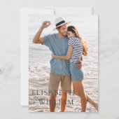 Waterverf Santorini bruiloft aangepaste foto Kaart (Achterkant)