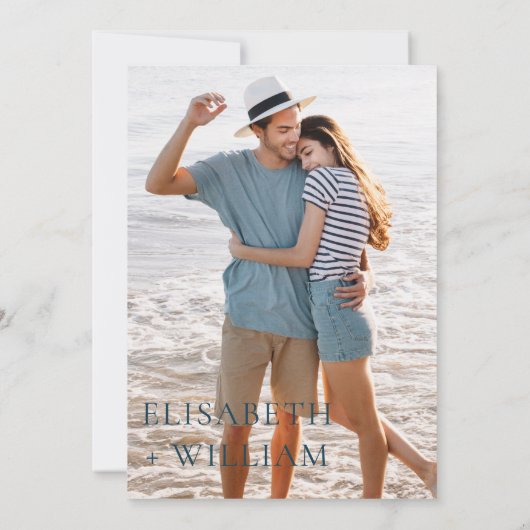 Waterverf Santorini bruiloft aangepaste foto Kaart (Achterkant)