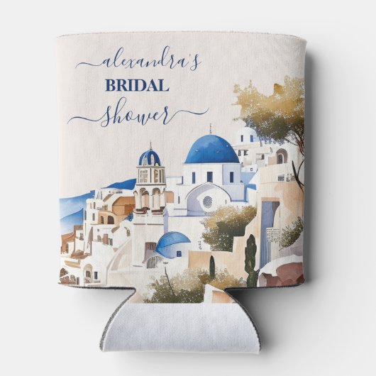 Waterverf Santorini Destination Bridal Blikjeskoeler (Achterkant)