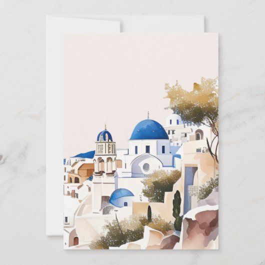 Waterverf Santorini Destination Bridal Kaart (Achterkant)