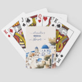Waterverf Santorini Destination Bridal Pokerkaarten (Achterkant)