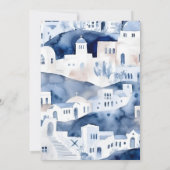 Waterverf Santorini Destination Bridal Uitnodiging (Achterkant)