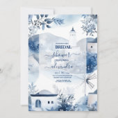 Waterverf Santorini Destination Bridal Uitnodiging (Voorkant)