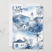 Waterverf Santorini Destination Bridal Uitnodiging (Achterkant)