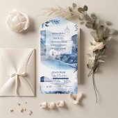 Waterverf Santorini Destination Wedding All In One Uitnodiging