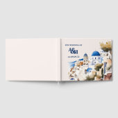 Waterverf Santorini Destination Wedding Gastenboek (Volledig)