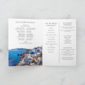 Waterverf Santorini Elegante Trouwfolder Programma (Binnen)