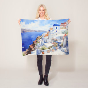 Waterverf Santorini Fleece Deken