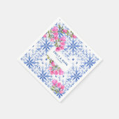 Waterverf Santorini Griekenland bruiloft blauw en  Servet (Hoek)