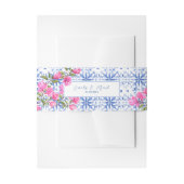 Waterverf Santorini Griekenland bruiloft blauw en  Uitnodigingen Wikkel (Voorkant Voorbeeld)