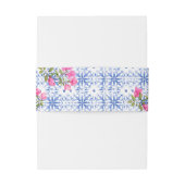 Waterverf Santorini Griekenland bruiloft blauw en Uitnodigingen Wikkel (Achterkant Voorbeeld)