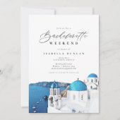 Waterverf Santorini Griekenland Skyline Ocean Trop Kaart (Voorkant)