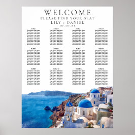 Waterverf Santorini Griekenland Wedding Zitting Gr Poster