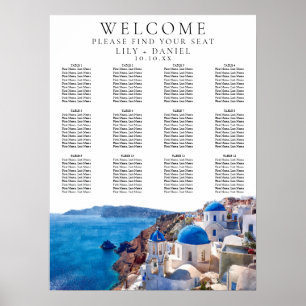 Waterverf Santorini Griekenland Wedding Zitting Gr Poster